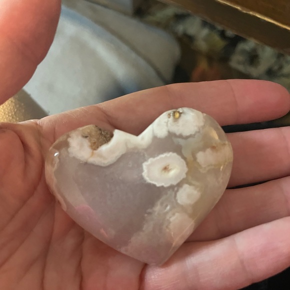 Crystals Other - Heart-Shaped Flower Agate Stone